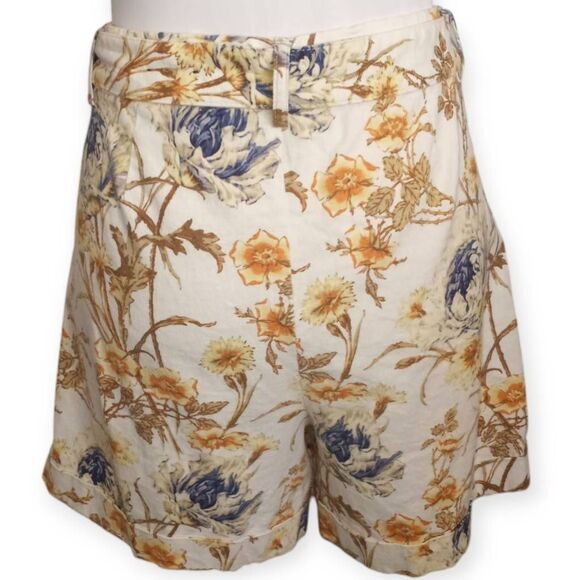 I.N.C. INTERNATIONAL CONCEPTS LINEN CREAM, BLUE, & YELLOW FLORAL SHORTS SZ.8 EUC - Picture 6 of 11